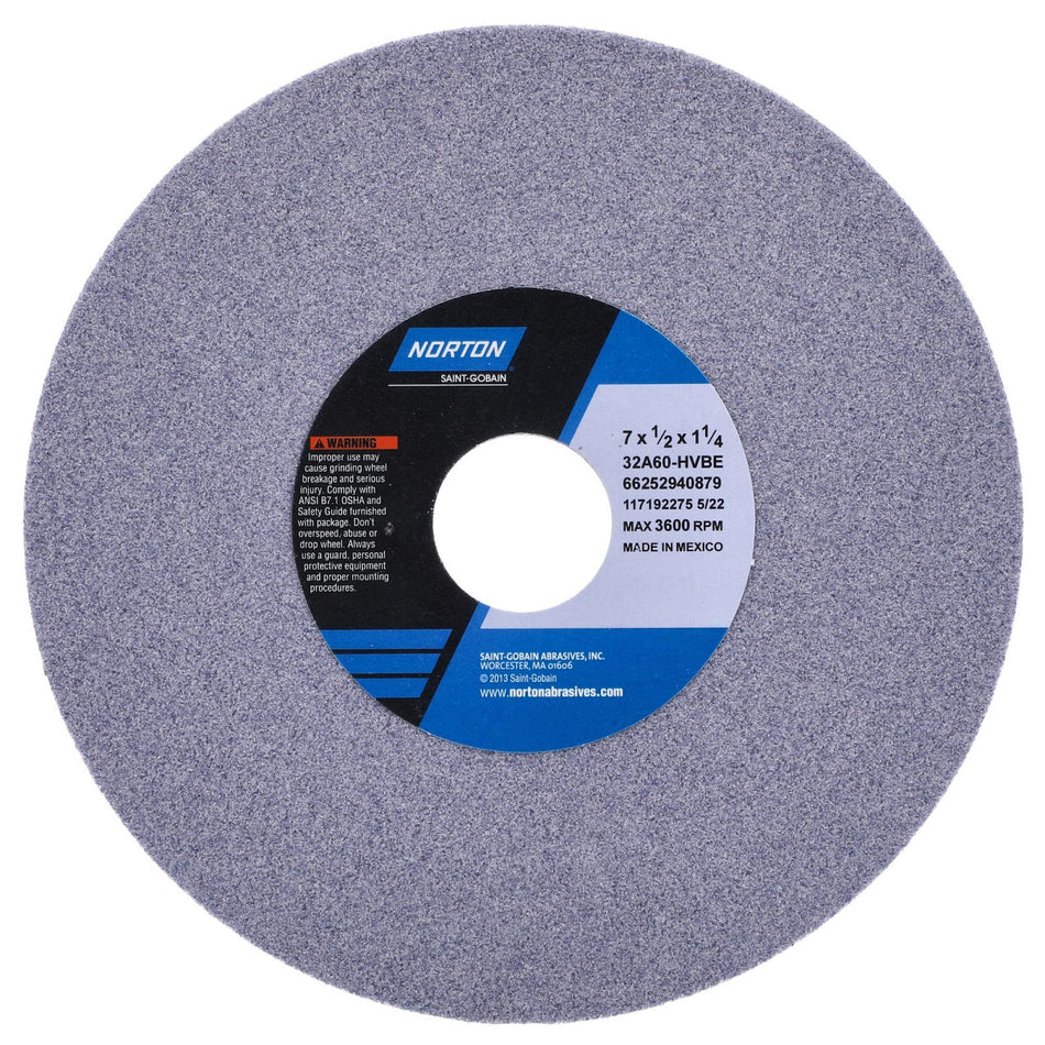 Norton 7 x 1/2 x 1-1/4 in Type 01 Toolroom Wheel 32A 60 H VBE