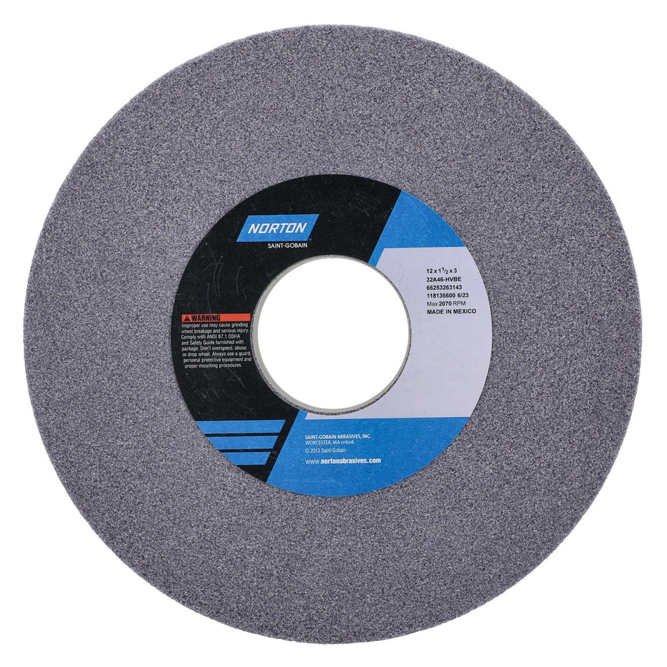 Norton 12 x 1-1/2 x 3 in Type 01 Toolroom Wheel 32A 46 H VBE