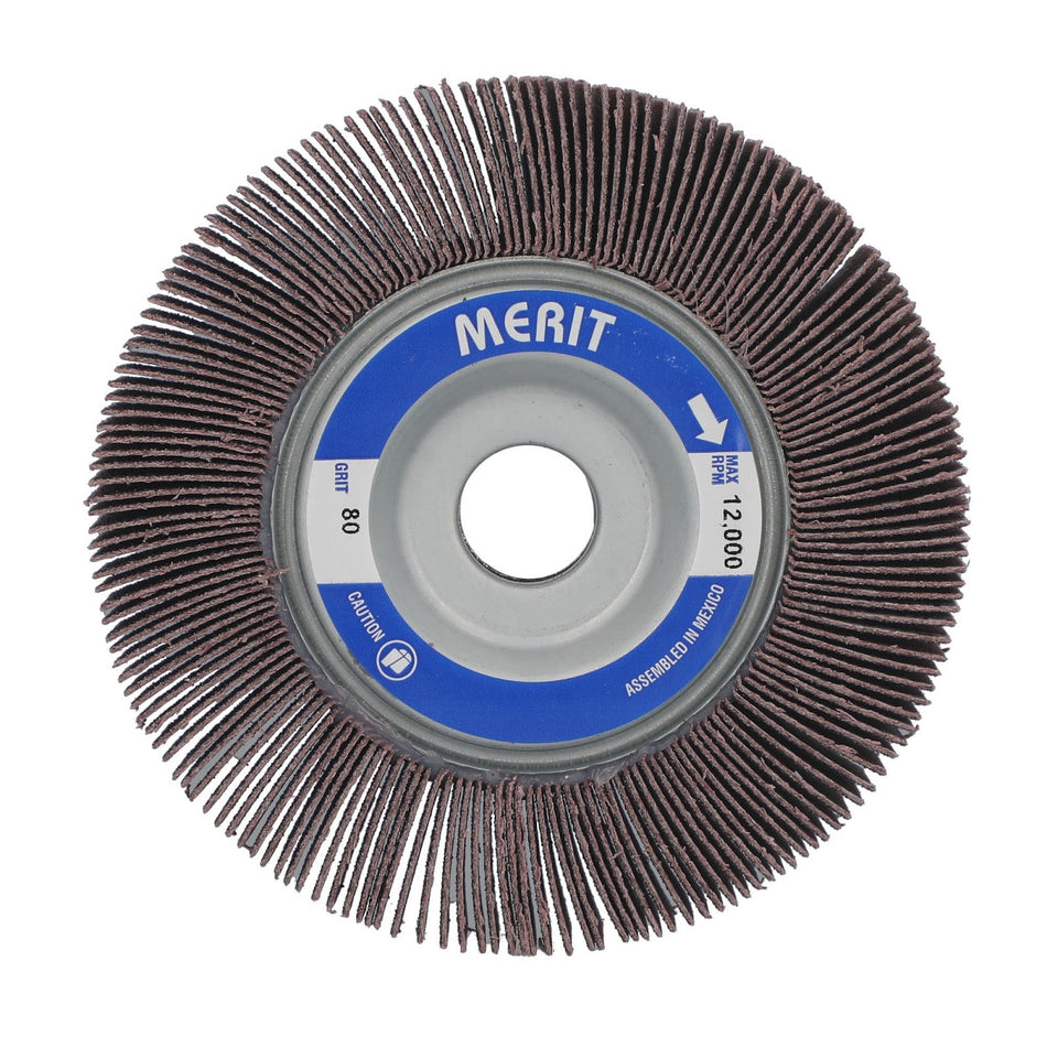 Norton 4 x 1 x 5/8 in High Performance Arbor Hole Flap Wheel P80 Grit ARY03 Aluminum Oxide, 10-Pack