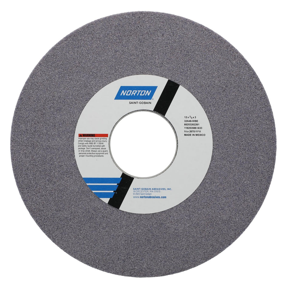 Norton 12 x 3/4 x 3 in Type 01 Toolroom Wheel 32A 46 I VBE