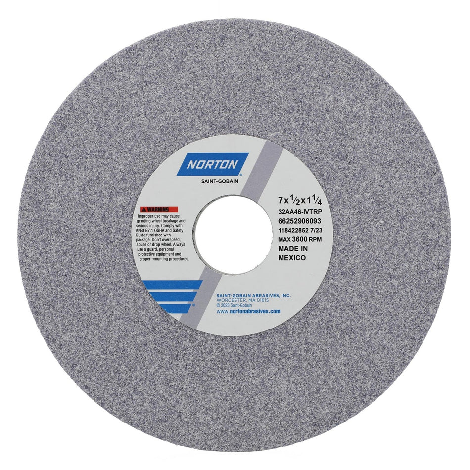 Norton 7 x 1/2 x 1-1/4 in Type 01 Toolroom Wheel 32AA 46 I VTRP