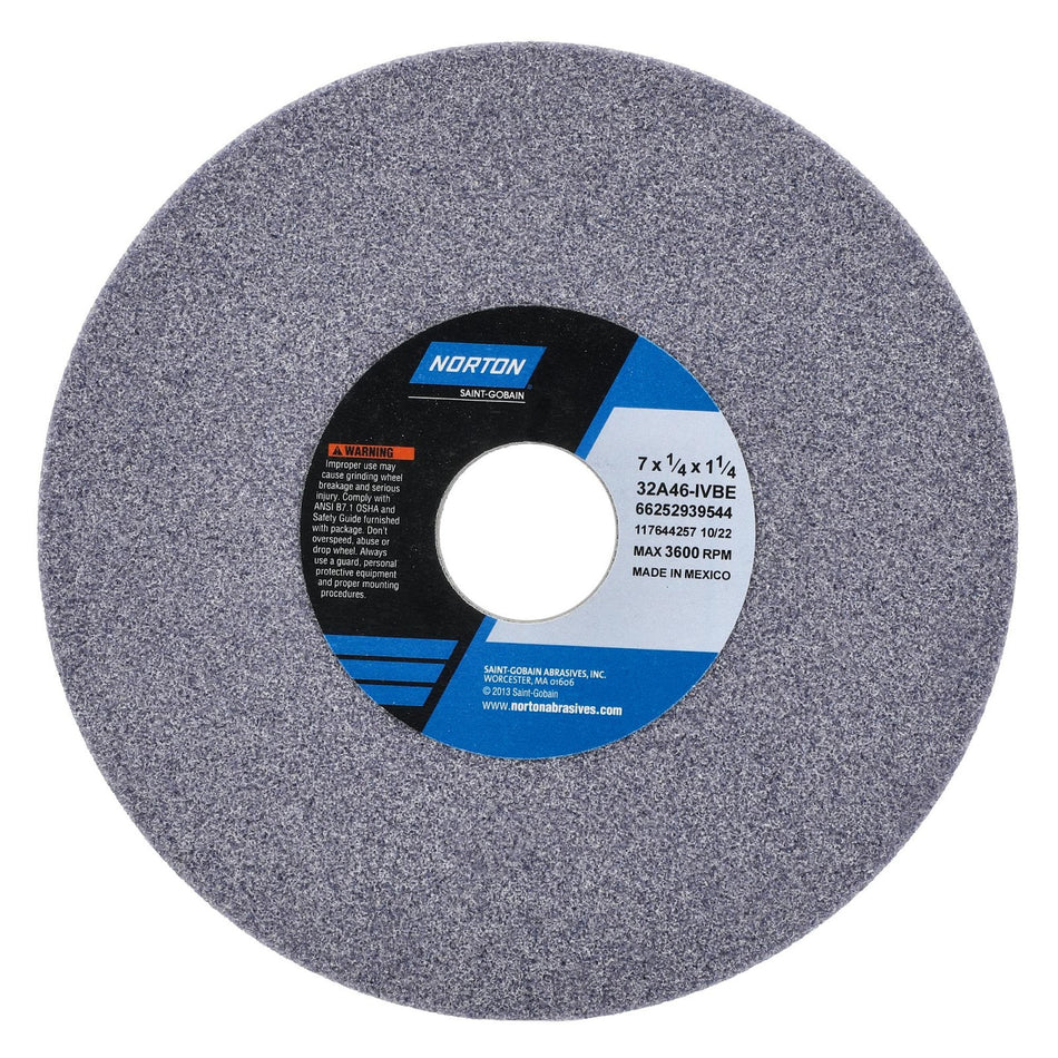 Norton 7 x 1/4 x 1-1/4 in Type 01 Toolroom Wheel 32A 46 I VBE