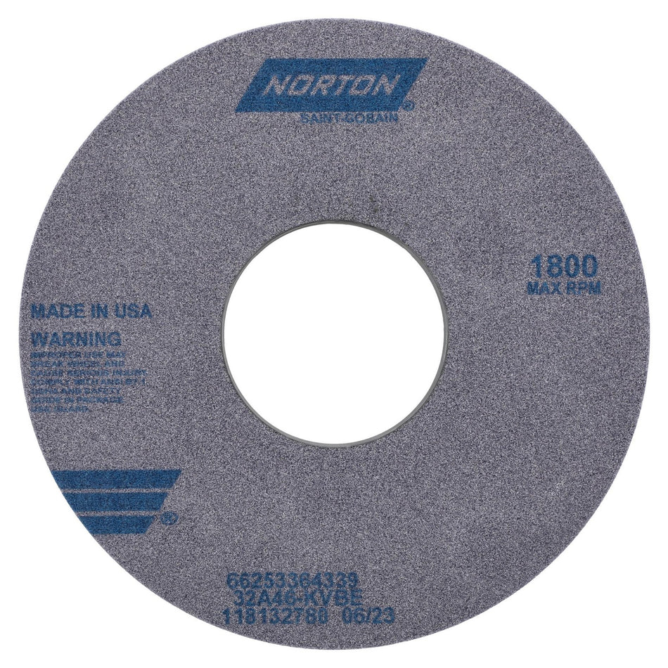Norton 14 x 1-1/2 x 5 in Type 01 Toolroom Wheel 32A 46 K VBE