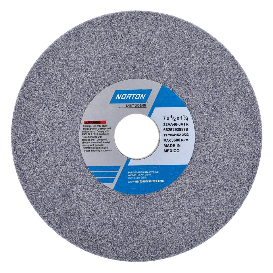 Norton 7 x 1/2 x 1-1/4 in Type 01 Toolroom Wheel 32AA 46 J VTR