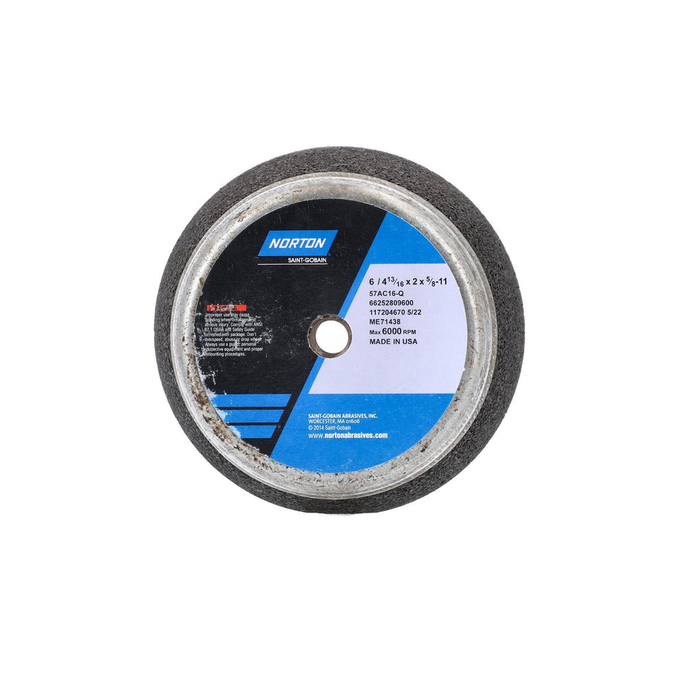 Norton 6 x 2 x 5/8 x 1-1/2 in Gemini Type 11 Portable Snagging Wheel 57AC 16 O B7