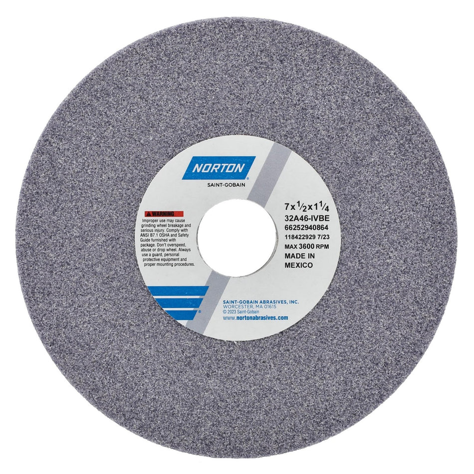 Norton 7 x 1/2 x 1-1/4 in Type 01 Toolroom Wheel 32A 46 I VBE