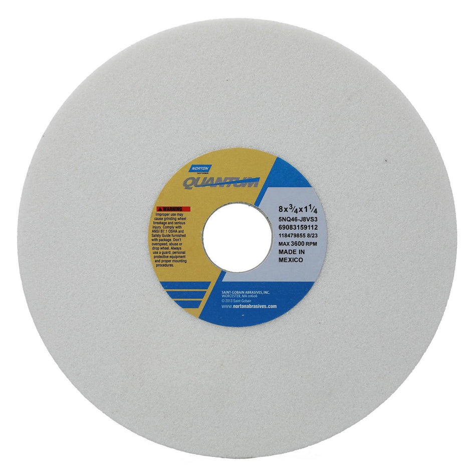 Norton 8 x 3/4 x 1-1/4 in Quantum Type 01 Toolroom Wheel 5NQ 46 J V35