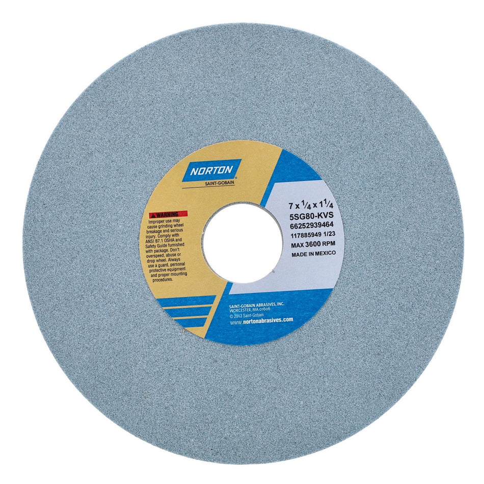 Norton 7 x 1/4 x 1-1/4 in SG Type 01 Toolroom Wheel 5SG 80 K VS