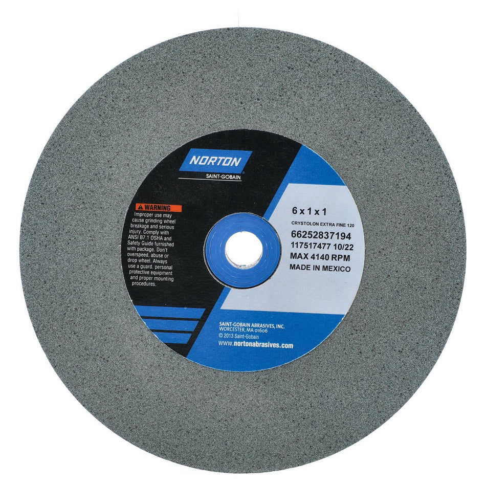 Norton 6 x 1 x 1 in Gemini Bench Straight Wheel 01 39C 120 J VMT