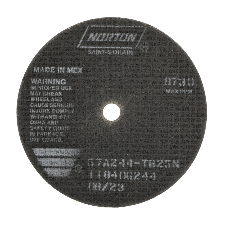 Norton 7 x 3/32 x 5/8 in B25N Type 41 Reinforced Cut-Off Wheel AO 24 Grit T B25N, 25-Pack