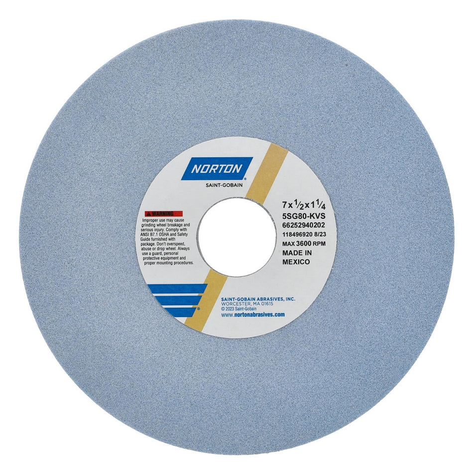 Norton 7 x 1/2 x 1-1/4 in SG Type 01 Toolroom Wheel 5SG 80 K VS