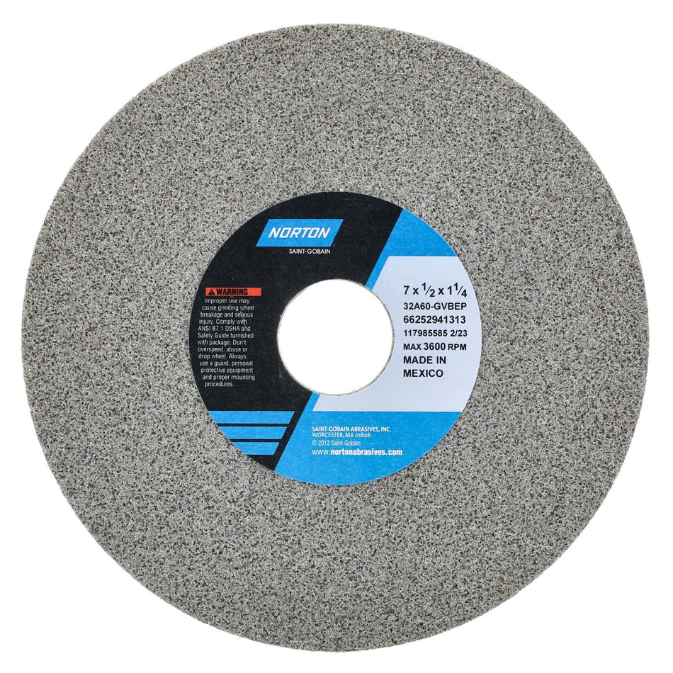 Norton 7 x 1/2 x 1-1/4 in Type 01 Toolroom Wheel 32A 60 G VBEP