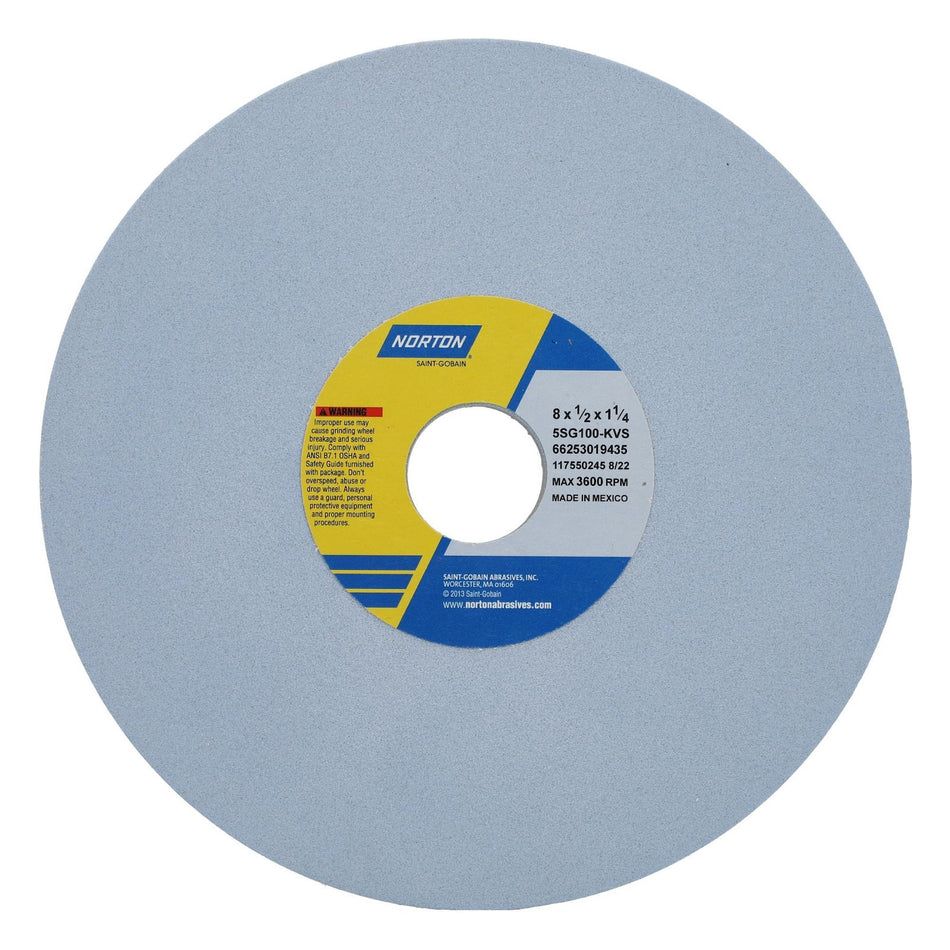 Norton 8 x 1/2 x 1-1/4 in SG Type 01 Toolroom Wheel 5SG 100 K VS