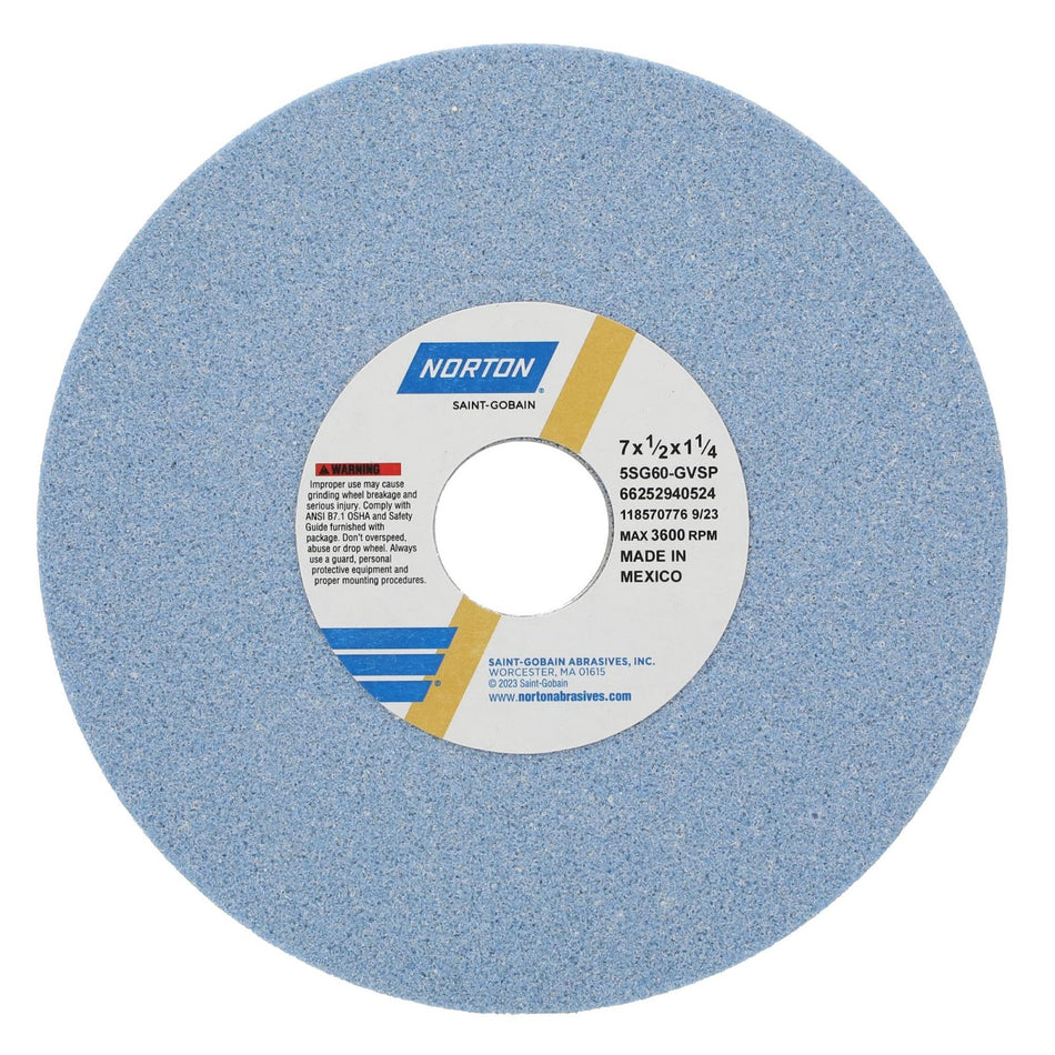 Norton 7 x 1/2 x 1-1/4 in SG Type 01 Toolroom Wheel 5SG 60 G VSP