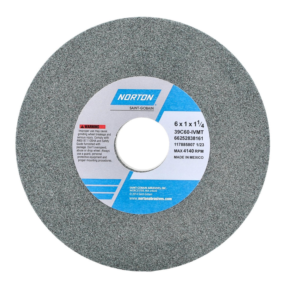 Norton 6 x 1 x 1-1/4 in Type 01 Toolroom Wheel 39C 60 J VMT