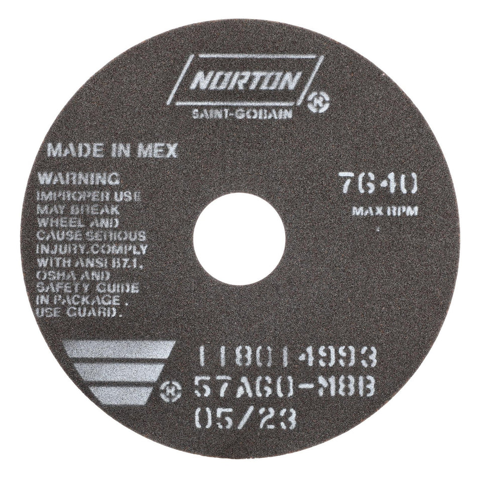 Norton 6 x 1/16 x 1-1/4 in B Type 41 Non-Reinforced Cut-Off Wheel AO 60 Grit M B, 25-Pack