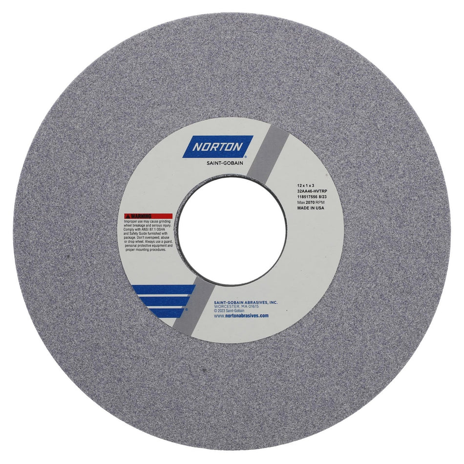 Norton 12 x 1 x 3 in Type 01 Toolroom Wheel 32AA 46 H VTRP