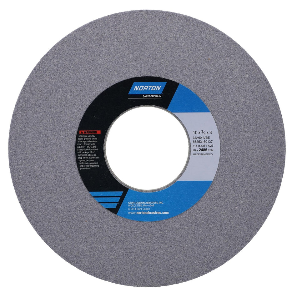 Norton 10 x 3/4 x 3 in Type 01 Toolroom Wheel 32A 60 I VBE