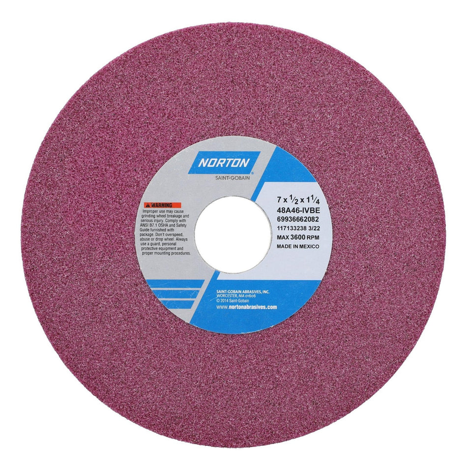 Norton 7 x 1/2 x 1-1/4 in Type 01 Toolroom Wheel 48A 46 I VBE
