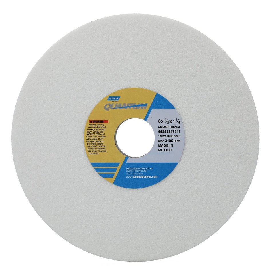 Norton 8 x 1/2 x 1-1/4 in Quantum Vitrium3 Type 01 Toolroom Wheel 5NQ 46 H V35