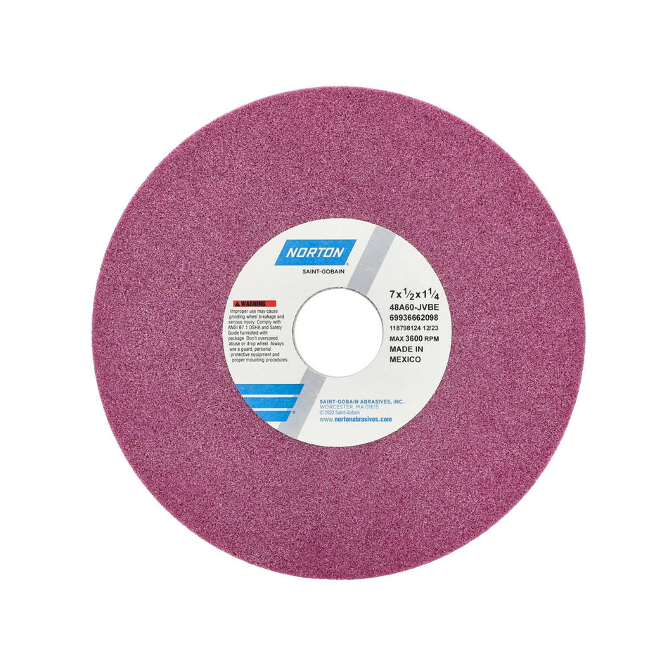 Norton 7 x 1/2 x 1-1/4 in Type 01 Toolroom Wheel 48A 60 J VBE