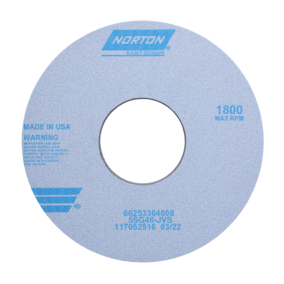 Norton 14 x 1-1/2 x 5 in SG Type 01 Toolroom Wheel 5SG 46 J VS