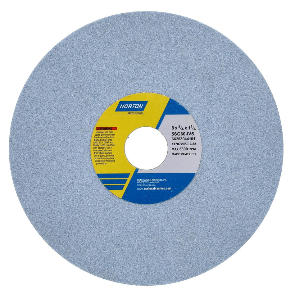 Norton 8 x 3/4 x 1-1/4 in SG Type 01 Toolroom Wheel 5SG 60 I VS
