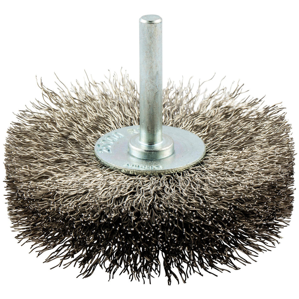Norton 3 x 0.014 x 1/4 in BlueFire Mini Wheel Brush, 12-Pack