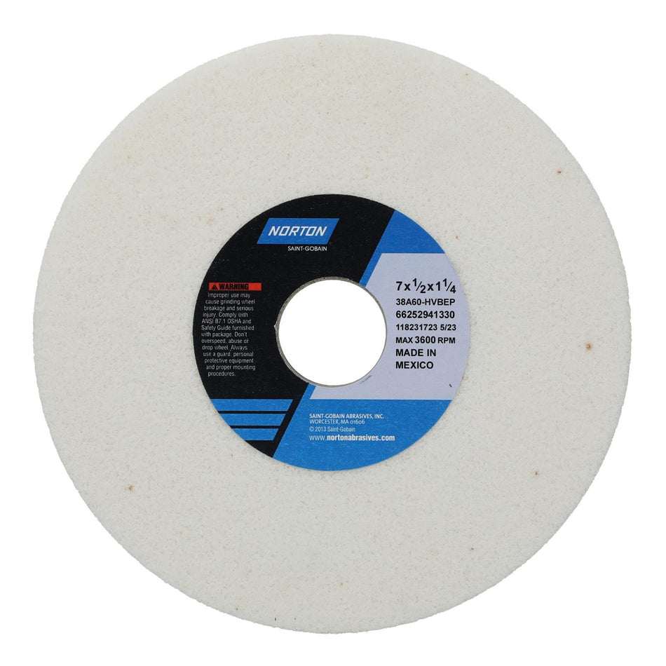 Norton 7 x 1/2 x 1-1/4 in Type 01 Toolroom Wheel 38A 60 H VBEP