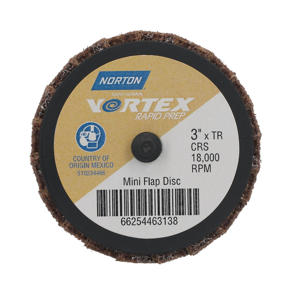 Norton 3 in Fiberglass Non-Woven Flat Flap Disc TR (Type III) Ceramic Alumina, 10-Pack
