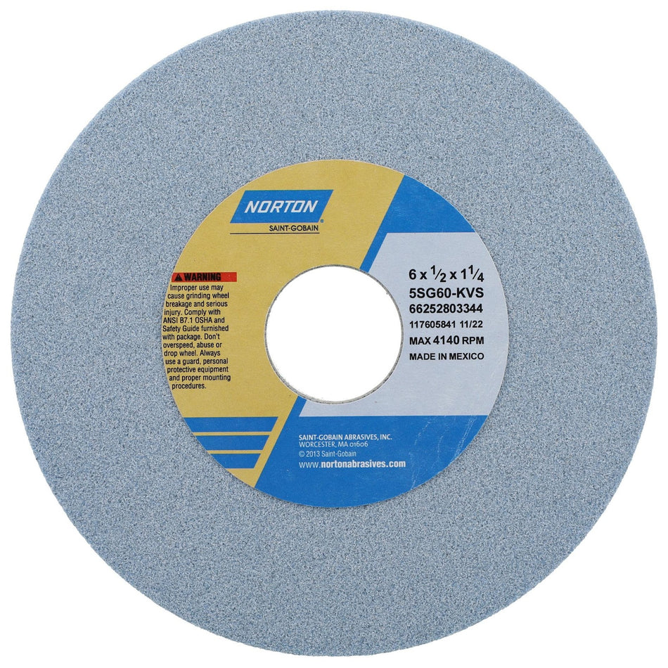Norton 6 x 1/2 x 1-1/4 in SG Type 01 Toolroom Wheel 5SG 60 K VS