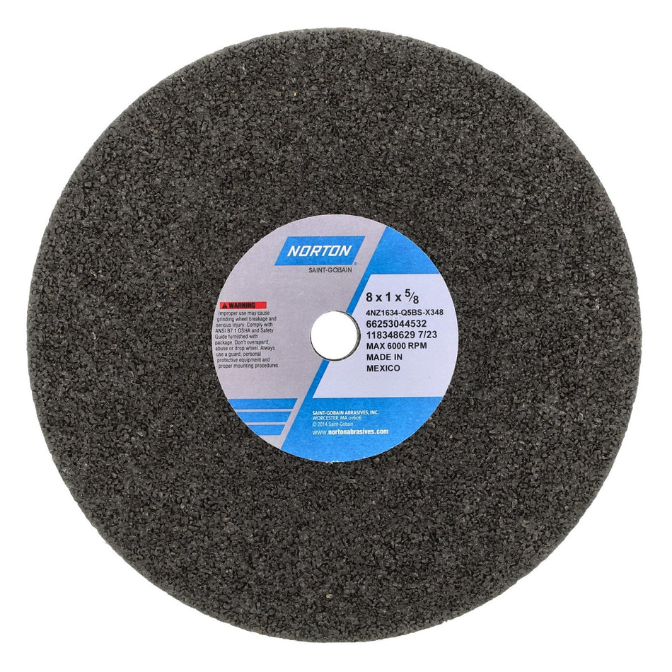 Norton 8 x 1 x 5/8 in NorZon Plus Type 01 Portable Snagging Wheel 4NZ 16 Q BS