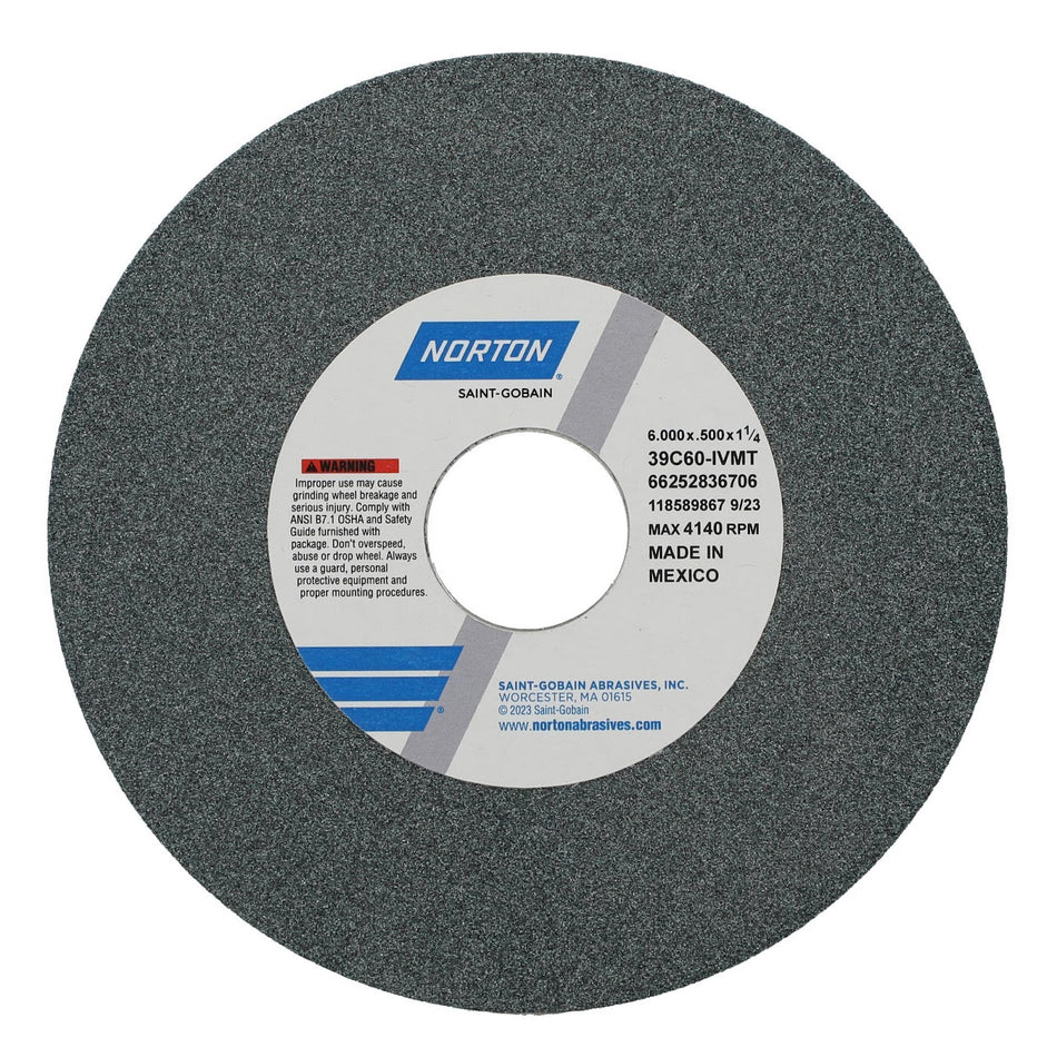 Norton 6 x 1/2 x 1-1/4 in Type 01 Toolroom Wheel 39C 60 J VMT