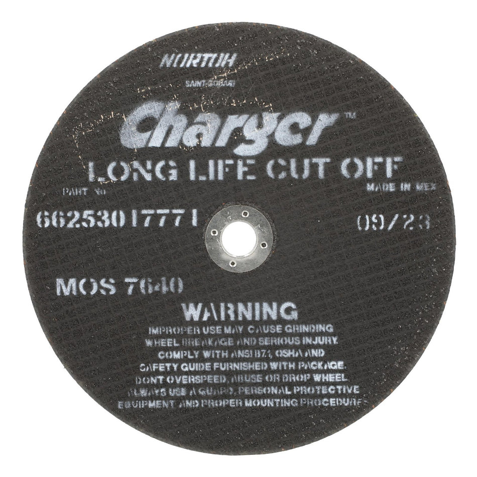 Norton 8 x 1/16 x 5/8 in Charger Type 41 Reinforced Cut-Off Wheel ZA 36 Grit Y B65N, 25-Pack