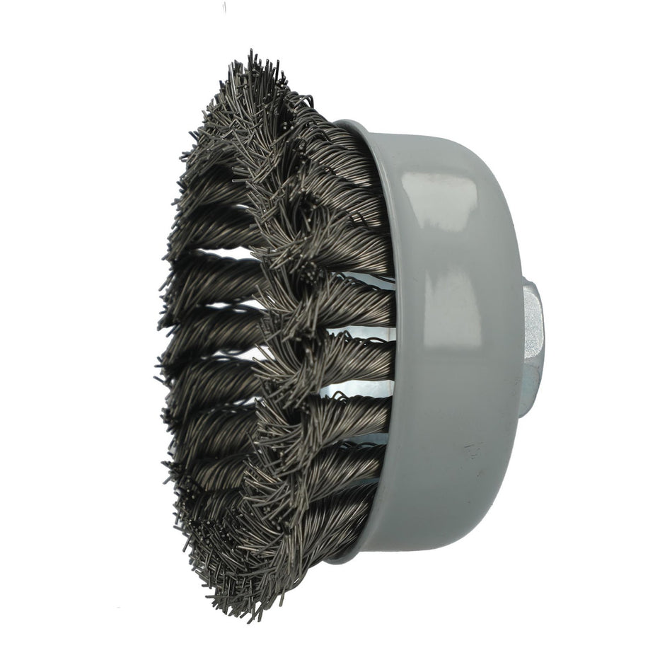 Norton 4 x 0.020 x 5/8-11 x 1 In. Stainless Steel Standard Twist Knot Wire Cup Brush, 10-Pack