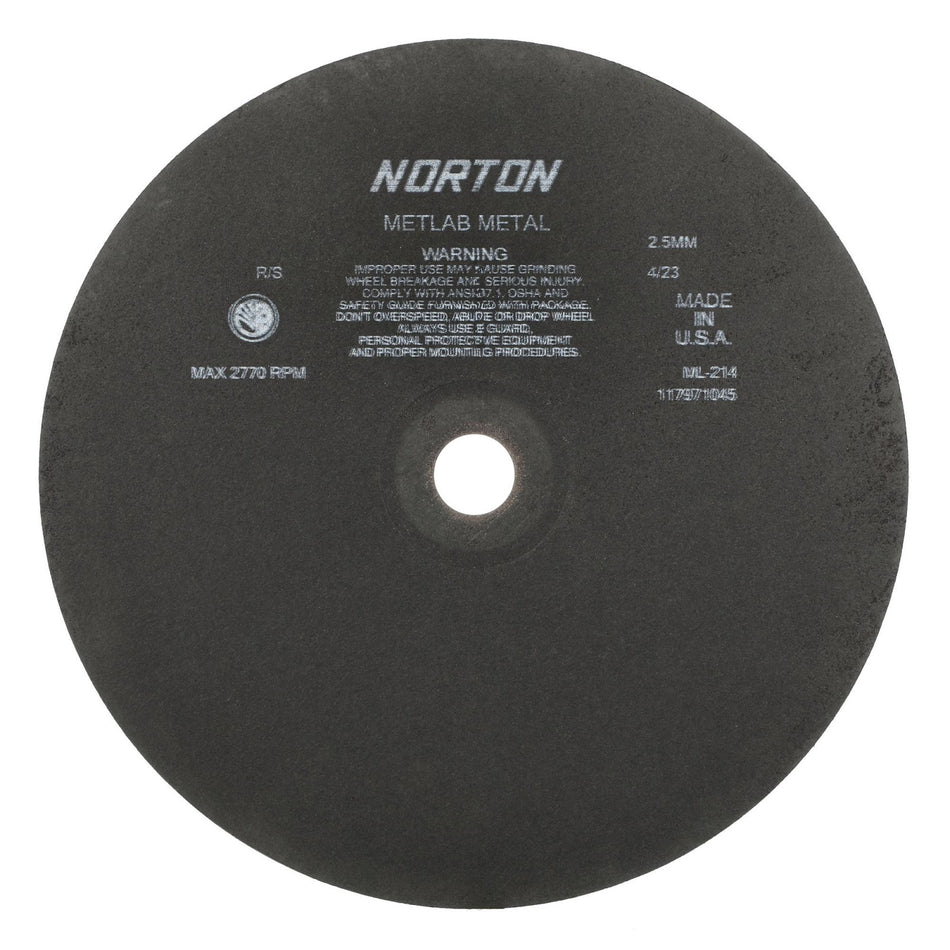 Norton 350 x 2.5 x 32 mm MetLab Type 41 Non-Reinforced Cut-Off Wheel AO 80 Grit K B24, 10-Pack