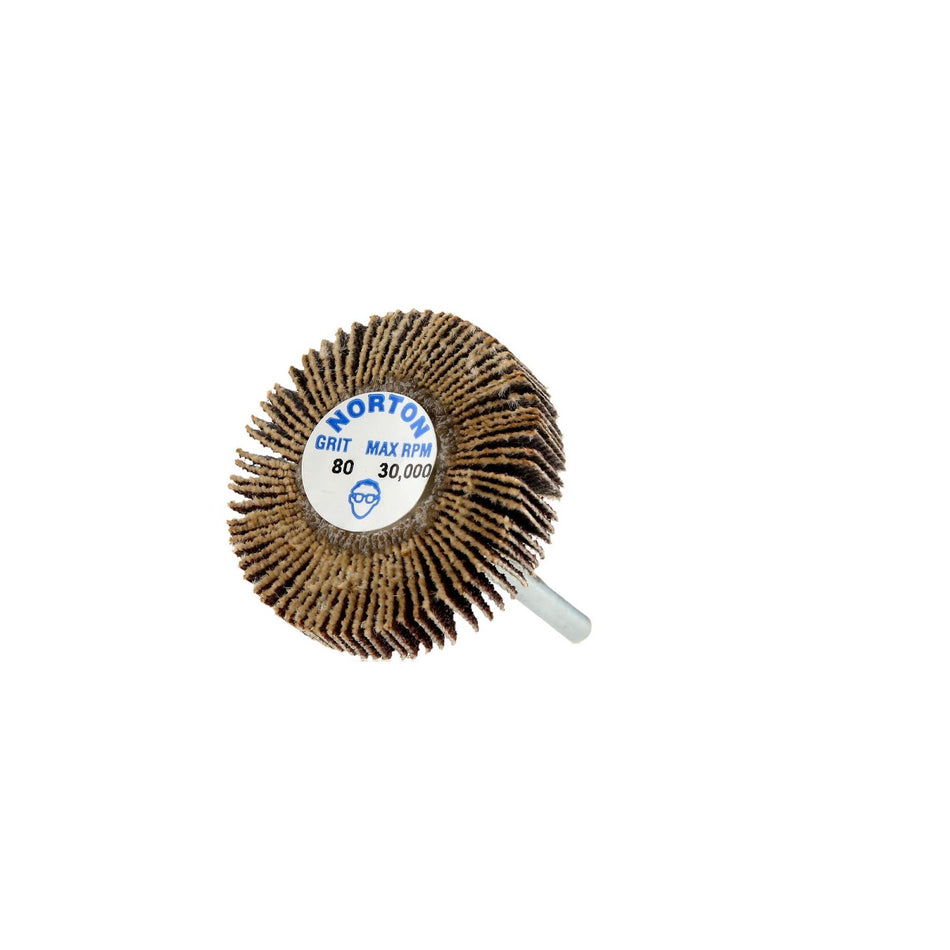 Norton 1-3/16 x 3/16 in Merit Spindle Flap Wheel P80 Grit R369 Aluminum Oxide, 10-Pack
