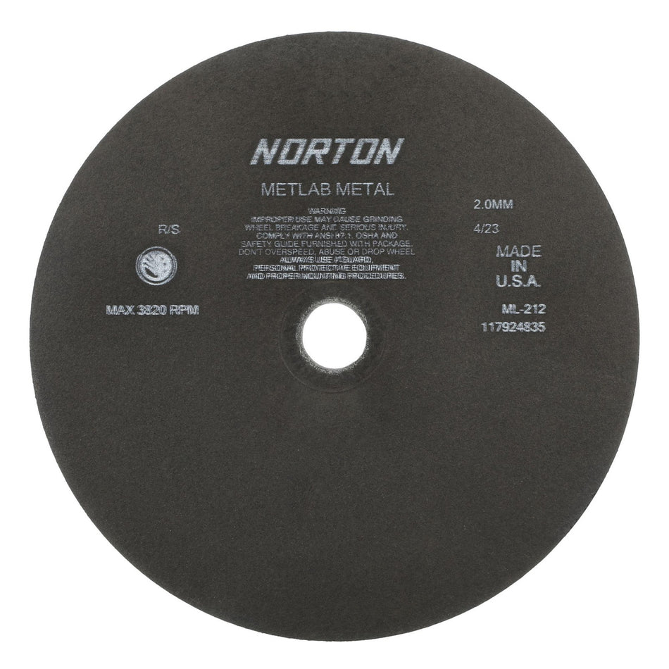 Norton 305 x 2 x 32 mm MetLab Type 41 Non-Reinforced Cut-Off Wheel AO 90 Grit K B24, 10-Pack