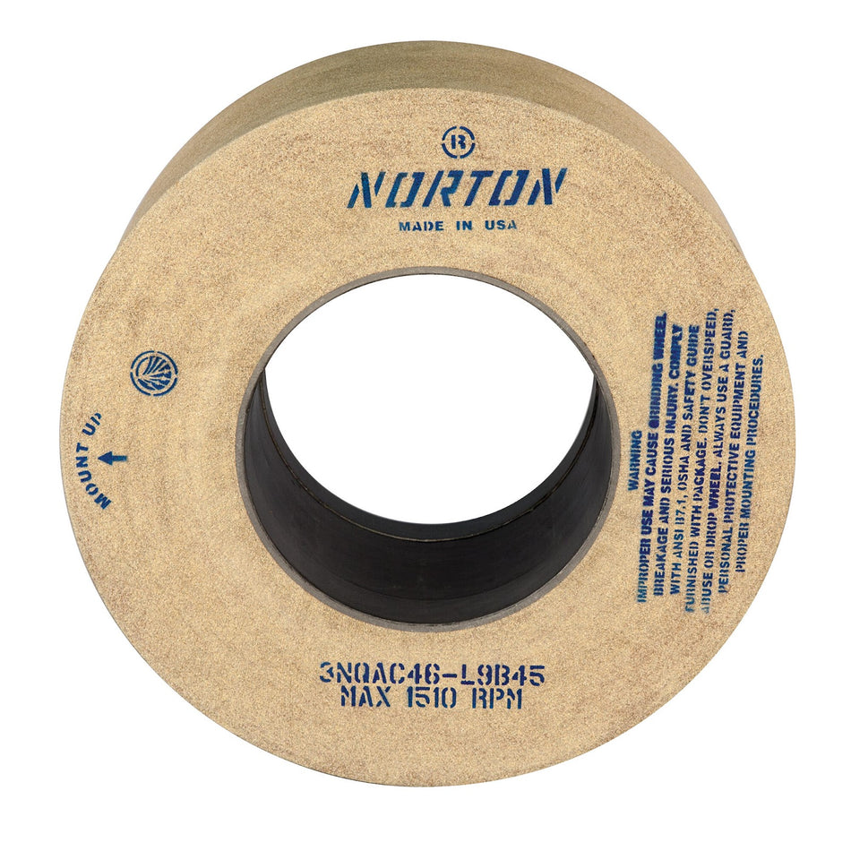 Norton 24 in x 8 in x 305 mm Century45 Centreless Grinding Straight Wheel 01 32AC 80 N B45