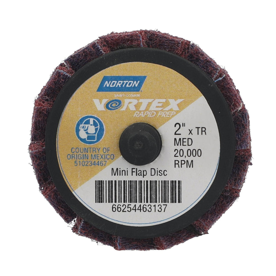 Norton 2 in Fiberglass Non-Woven Flat Flap Disc TR (Type III) Ceramic Alumina, 10-Pack