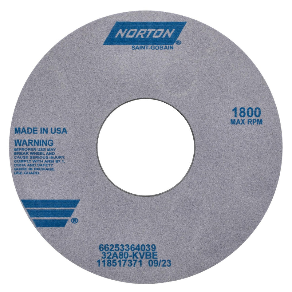 Norton 14 x 1 x 5 in Type 01 Toolroom Wheel 32A 80 K VBE
