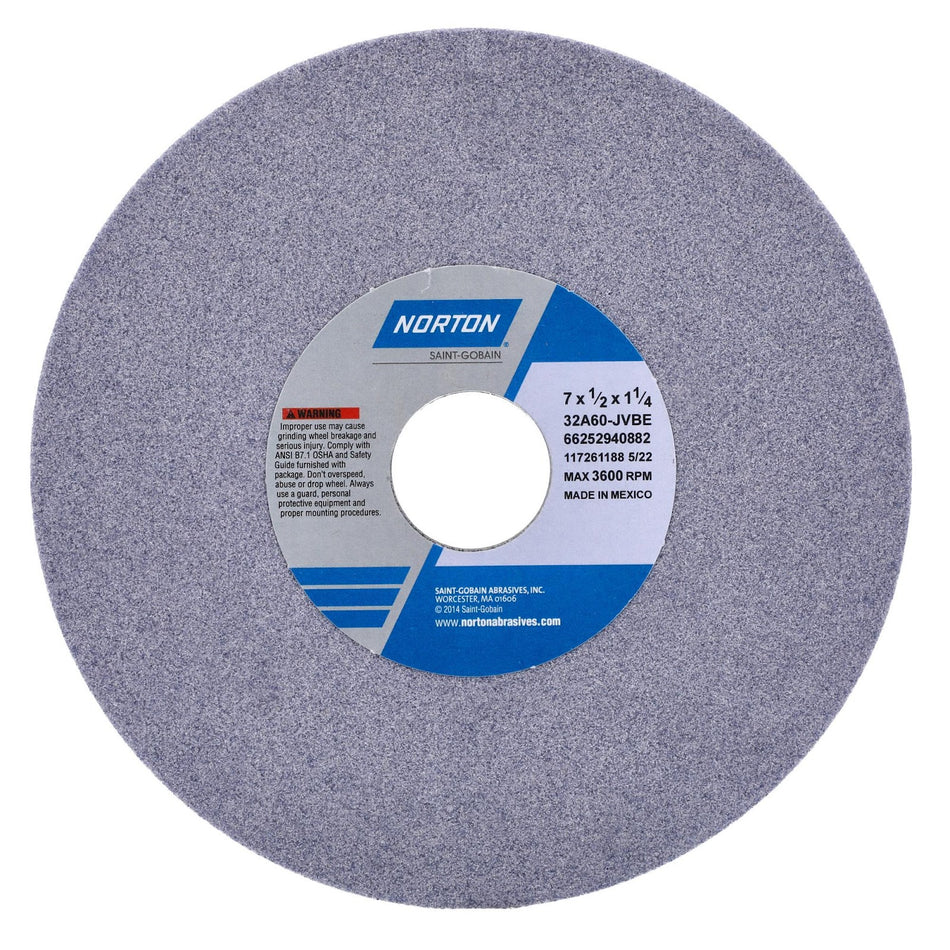 Norton 7 x 1/2 x 1-1/4 in Type 01 Toolroom Wheel 32A 60 J VBE