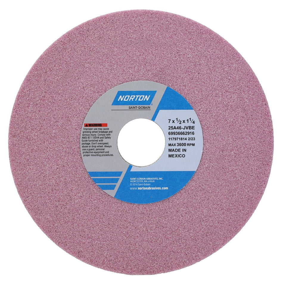 Norton 7 x 1/2 x 1-1/4 in Type 01 Toolroom Wheel 25A 46 J VBE
