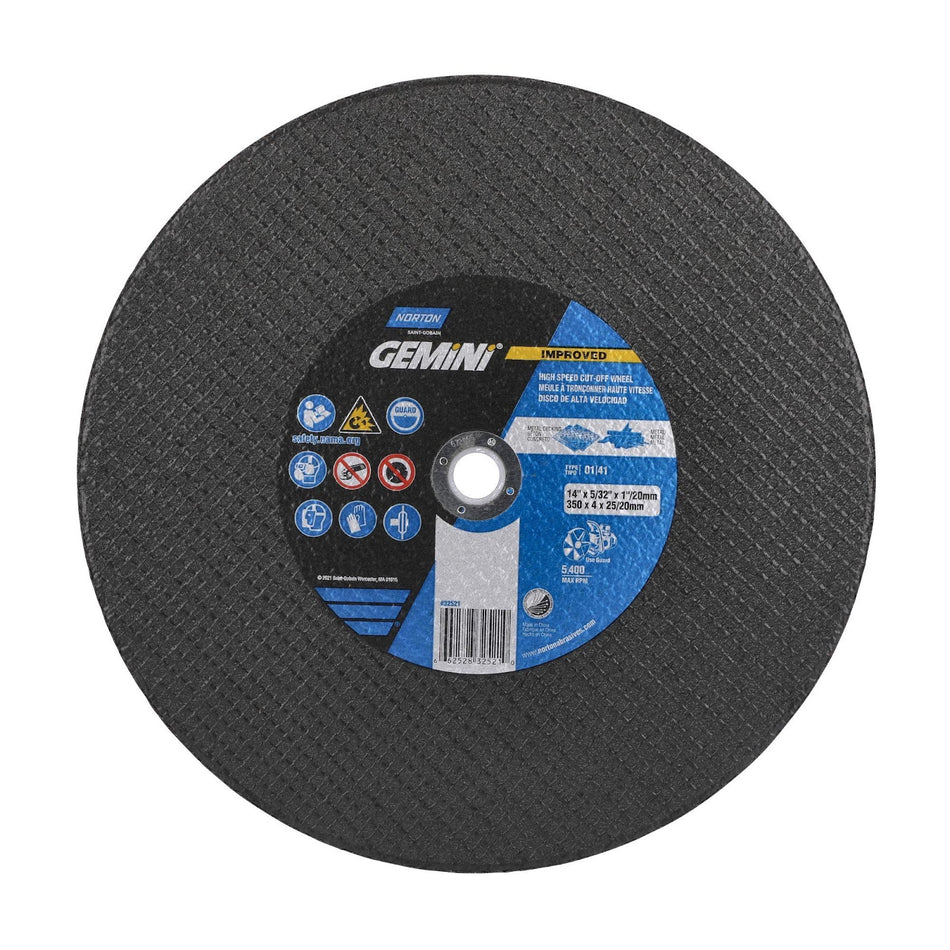 Norton 14 x 5/32 in Gemini Type 41 Cut-Off Wheel AO 24 Grit T, 10-Pack