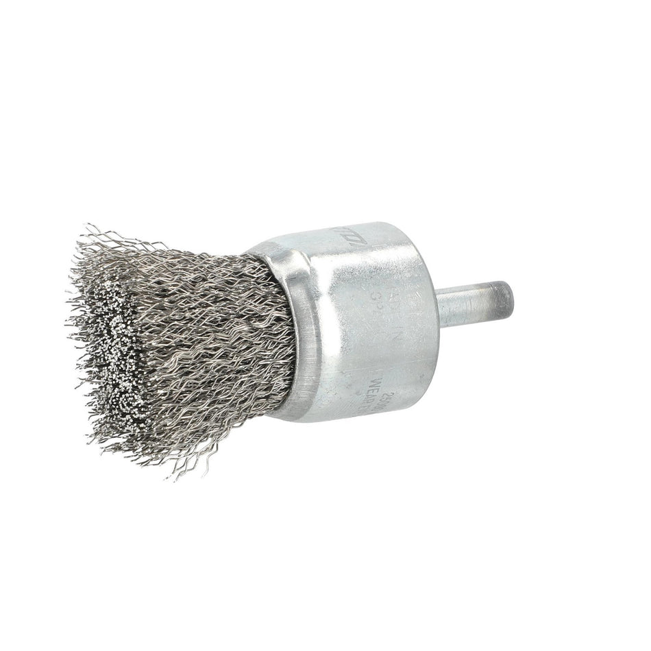 Norton 1-1/8 x 0.012 x 1/4 in Shank Mounted End Brush, 10-Pack