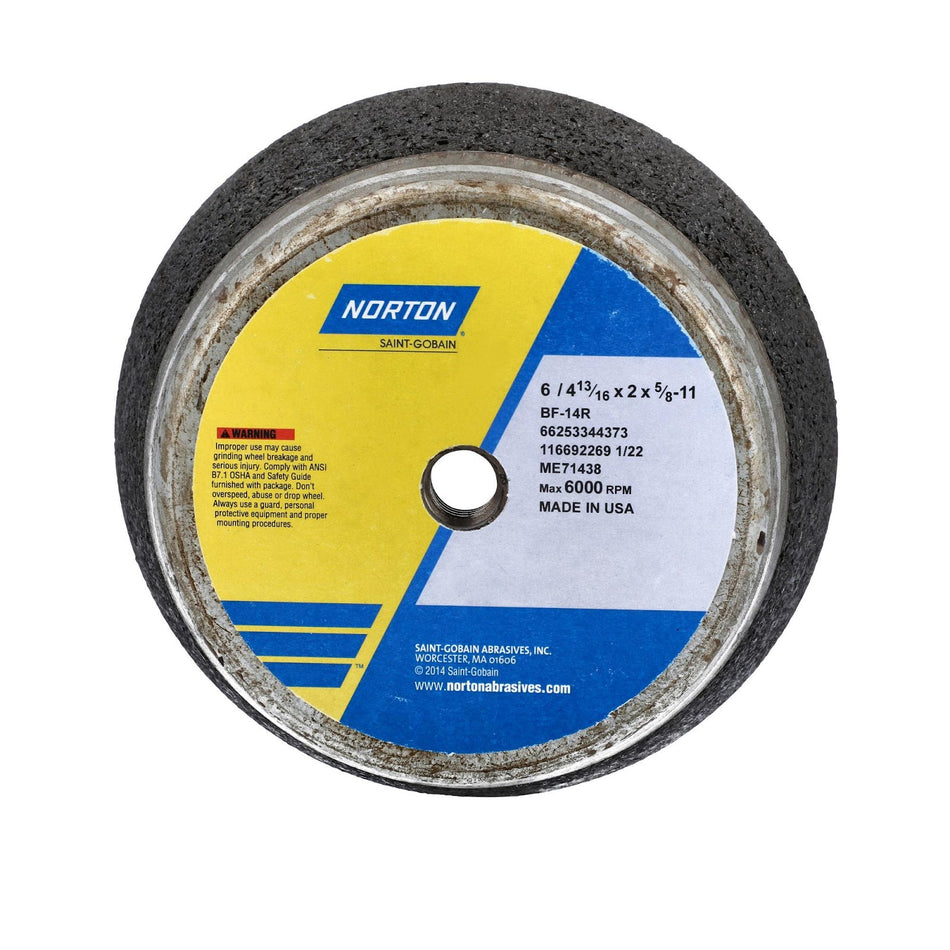 Norton 6 in x 2 in x 5/8 in-11 x 1-1/2 in BlueFire Type 11 Portable Snagging Wheel 4NV 14 R B