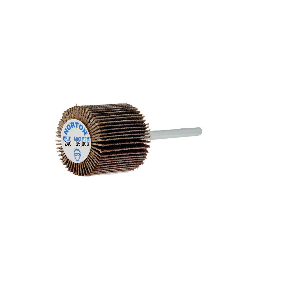 Norton 3/4 x 3/4 in Merit Spindle Flap Wheel P240 Grit R369 Aluminum Oxide, 10-Pack