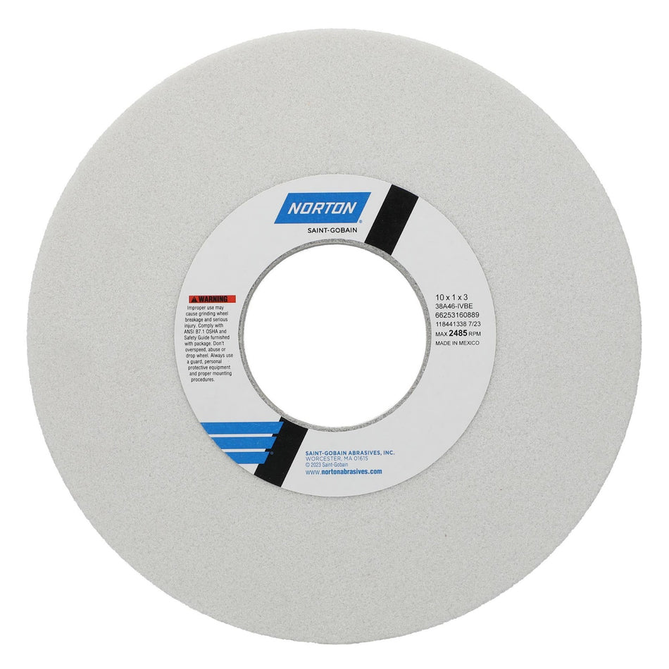 Norton 10 x 1 x 3 in Type 01 Toolroom Wheel 38A 46 I VBE