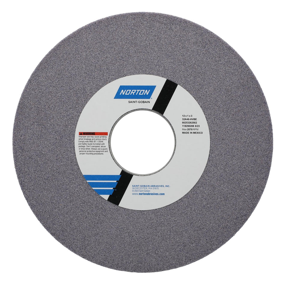 Norton 12 x 1 x 3 in Type 01 Toolroom Wheel 32A 46 H VBE