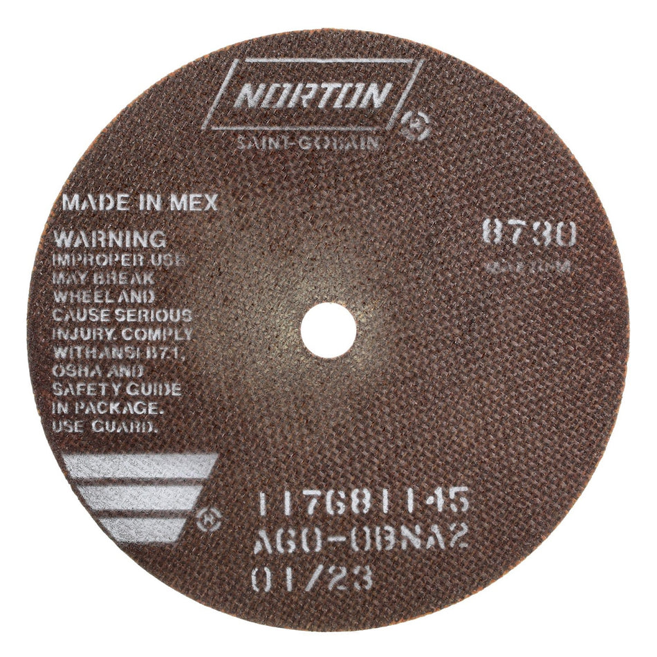 Norton 7 x 0.035 x 5/8 in OBNA2 Type 41 Reinforced Cut-Off Wheel AO 60 Grit O BNA2, 25-Pack
